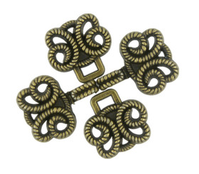 Twisted Rope Butterfly Cloak Clasp Antique Brass Fasteners.