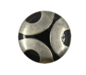 Black Enamel Three Arcs Nickel Silver Metal Shank Buttons - 18mm - 11/16 inch