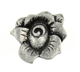 Camellia Antique Silver Metal Shank Buttons - 18mm - 11/16 inch