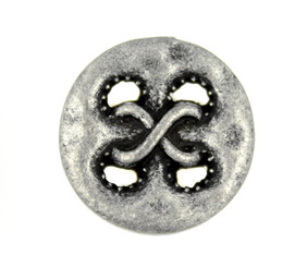 Cross Sewing Antique Silver Metal Shank Buttons - 18mm - 11/16 inch