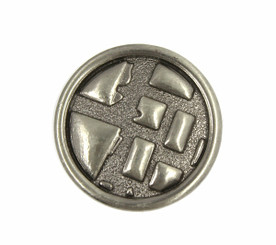 Shiny Gunmetal Brick Wall Design Metal Shank Buttons - 19mm - 3/4 inch