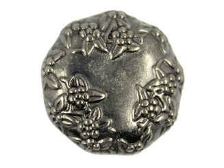 Nonagon Wreath Metal Shank Buttons in Gunmetal Color - 18mm - 11/16 inch