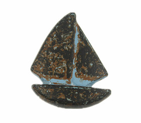 Blue Patina Sailboat Metal Shank Buttons - 18mm - 11/16 inch