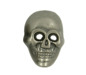 Nickel SIlver Skull Shaped 2 holes Button - 13mm - 5/8 inch
