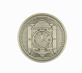 Roman Clock Pearlized Silver Metal Shank Buttons - 15mm - 5/8 inch