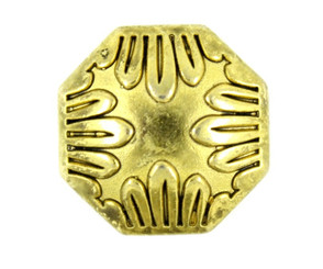 Gold Buttons - Octagon Pappus Metal Shank Buttons in Retro Gold Color - 17mm - 11/16 inch