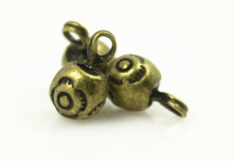 Flower Blooming Carving Antique Brass Ball Metal Shank Buttons - 8mm - 5/16 inch
