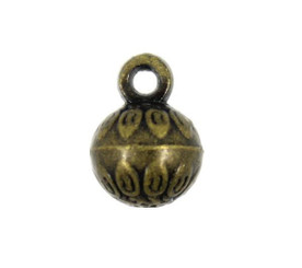 Baroque Flower Carving Antique Brass Ball Metal Shank Buttons - 7mm - 1/4 inch