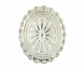 Oval Daisy Metal Shank Buttons in Silver Color - 17mm - 11/16 inch