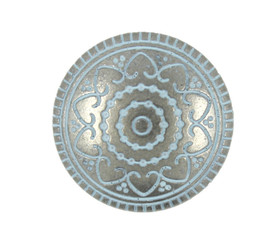Light Blue Hearts Flower Nickel Silver Metal Shank Buttons - 19mm - 11/16 inch