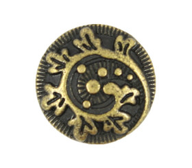 Antiqued Brass Swirl Fern Metal Shank Buttons - 11mm - 7/16 inch