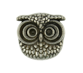 Owl Antique Silver Metal Shank Buttons - 16mm - 5/8 inch