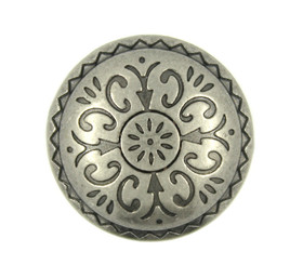 Flower Carving Nickel Silver Metal Shank Buttons - 20mm - 3/4 inch