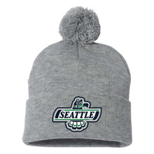 SEATTLE THUNDERBIRDS GRAY POM BEANIE