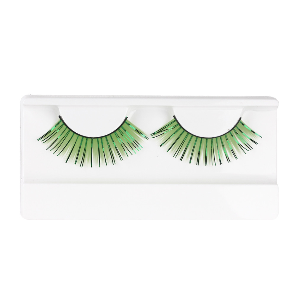 Green Glitter False Strip Eyelashes Lash Stuff
