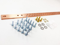 19" Horizontal Rack Copper Bus Bar Kit - 3/16" x 1" x 19" (BB14119TK1)
