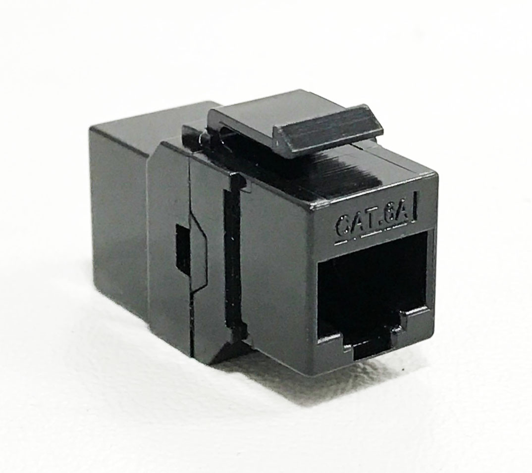 Cat6a RJ45 Inline Keystone Coupler – Black Unshielded - TXM Manufacturing