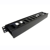 Horizontal Cable Manager 1U 19" EIA w/ Cover Black Plastic, Single Side, comparable to WMPFSE