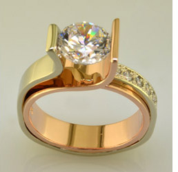 Rose and White Gold Diamond Engagement Ring