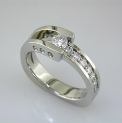 Palladium Diamond Engagement Ring