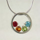 If you are looking for an elegant, classy birthstone pendant, you found it! Available for up to 6 gemstones, in 14 karat Yellow or White Gold, and it comes with a 1mm 16 inch snake chain. We use only genuine and lab created birthstones. Unless otherwise requested, stones will always be centered at the bottom of the circle. If you would like different stone options, such as genuine Emerald, Ruby, or Sapphire, please call or email us. We can make this any way you'd like, and in most metals.
Please let us know how you would like yours, if different from the options listed here. This is a Special Order item (see Policy information for details), and ships in approximately 2 weeks.
Designed, and created in our studio by the artist Stuart J. If you are looking for an elegant, classy birthstone pendant, you found it! Available for up to 6 gemstones, in 14 karat Yellow or White Gold, and it comes with a 1mm 16 inch snake chain. We use only genuine and lab created birthstones. Unless otherwise requested, stones will always be centered at the bottom of the circle. If you would like different stone options, such as genuine Emerald, Ruby, or Sapphire, please call or email us. We can make this any way you'd like, and in most metals.
Please let us know how you would like yours, if different from the options listed here. This is a Special Order item (see Policy information for details), and ships in approximately 2 weeks.
Designed, and created in our studio by the artist Stuart J.