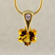 The hottest snowflake around! Custom cut, exclusively for us, in Canada. Dangling from a 14 karat yellow gold Piercette® pendant, with a perfectly cut sparkling 8mm Citrine snowflake cut gemstone, and accented with a single .03ct. Ideal cut Diamond. Includes a 14k yellow gold 1mm diameter, smooth snake chain, 16 inches long. Measures 1/2 inch long.
Designed and handmade by the artist Stuart J.
A Piercette® is a patented method of setting, with a gemstone that moves. The gem is set so that it swivels with every movement of the wearer, exhibiting extra sparkle. The hottest snowflake around! Custom cut, exclusively for us, in Canada. Dangling from a 14 karat yellow gold Piercette® pendant, with a perfectly cut sparkling 8mm Citrine snowflake cut gemstone, and accented with a single .03ct. Ideal cut Diamond. Includes a 14k yellow gold 1mm diameter, smooth snake chain, 16 inches long. Measures 1/2 inch long.
Designed and handmade by the artist Stuart J.
A Piercette® is a patented method of setting, with a gemstone that moves. The gem is set so that it swivels with every movement of the wearer, exhibiting extra sparkle.