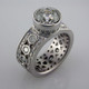 With this spectacular engagement ring on your finger, you will feel like royalty, and be the envy of all of your friends. With almost 2 carats of Ideal cut diamonds, Sparkle is this rings middle name. There are no prongs to catch, and it is very comfortable to wear. Made for a 2.5 carat center diamond or gemstone (sold seperately), this custom designed engagement ring is individually crafted to be Perfectly You, and takes about 3-5 weeks to create. Call us for more information about how we can customize this design Just For You. Designed, and created in our studio by the artist Stuart J.

This diamond engagement ring is priced in 14k gold, and can be made in any karat or color, and in platinum. Makes a great anniversary gift for 20, 30 or more years together.