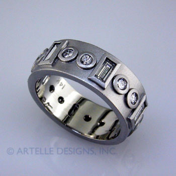 Anniv 18- Custom designed platinum and diamond anniversary ring.