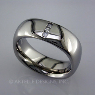 Mans white gold diamond wedding ring- gts 30