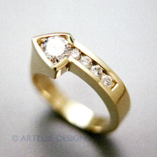 Mans yellow gold diamond wedding ring. gts-66