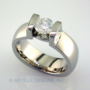ladies white gold diamond engagement ring- wed 27