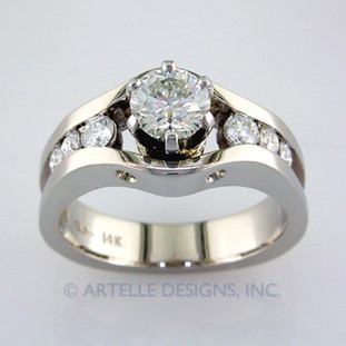 Ladies white gold diamond engagement ring- wed 28