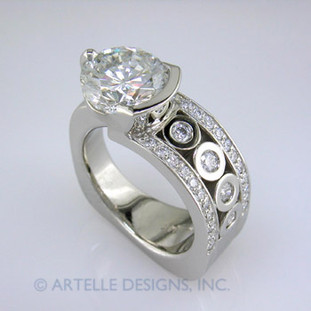Ladies white gold diamond engagement ring- wed 32