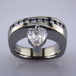 Ladies white gold diamond engagement ring- wed 37