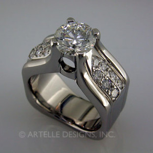 Ladies white gold diamond engagement ring- wed 49