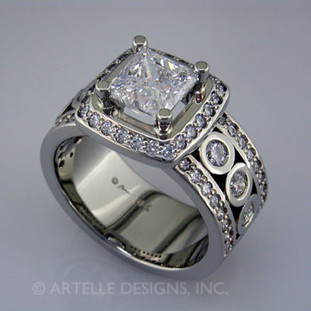 Ladies white gold diamond engagement ring- wed 81