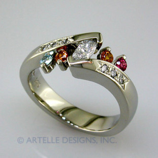 Ladies white gold diamond engagement ring- wed 88