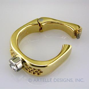 ladies diamond engagement ring with custom designed hinge- wed 267b