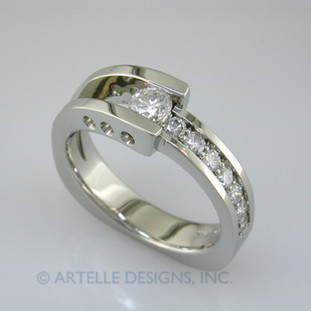 ladies white gold diamond engagement ring- wed 270