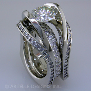 Ladies white gold diamond engagement ring- wed 281