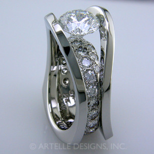 Ladies white gold diamond engagement ring- wed 284