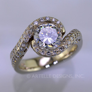 Ladies white gold diamond engagement ring- wed 306