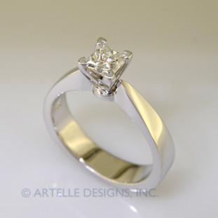 Ladies white gold solitare engagement ring- wed 308