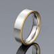 Tu tone Man's wedding ring with yellow gold stripes on outer edge of band. Modern and elegant.  This custom designed wedding ring is designed to be Perfectly You, and takes about 3-5 weeks to create. Call us for more information about how we can make this design Just For You.