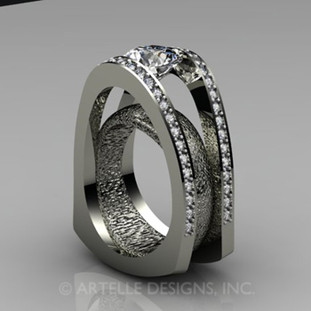 This contemporary diamond engagement ring will really make you feel special, and can be made in gold or platinum. Makes a great anniversary gift for 20, 30 or more years together.

This custom designed diamond engagement ring is individually crafted, to be Perfectly You, and takes about 3-5 weeks to create. Call us for more information about how we can customize this design Just For You. Designed, and created in our studio by the artist Stuart J.
