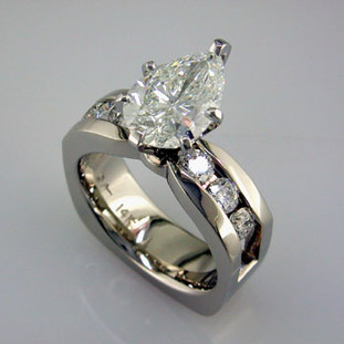 Ladies white gold diamond engagement ring- wed 45