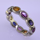 Color ring 193- Beautiful rainbow colored oval sapphire anniversary ring.