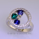 Color ring 194- Elegant, modern, diamond circle birthstone ring.