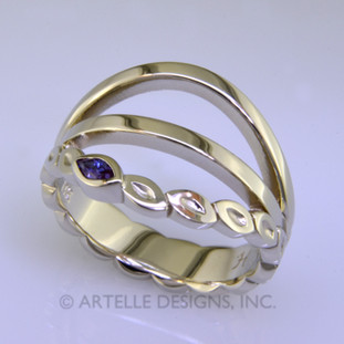  Ladies custom designed white gold ring for her sweet sixteen, this unique free form white gold birthstone ring with marquise alexandrite.  Sweet! Color ring 195.