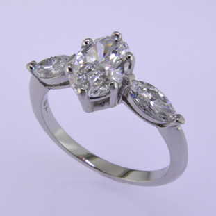 Ladies custom designed white gold diamond engagement ring- wed 330 